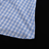 Purpdrank  Fashion Cotton Blue Plaid Dress Casual Lapel Long Sleeve Mini Dresses Elegant Holiday Boho Dress Women Vestidos