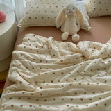 Purpdrank  Summer Quilt Four Piece Set Floral Printed Soft Bedroom Decor Bedding Set Summer Quilt Bed Sheet With Pillowcases Home Textiles