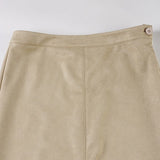 Purpdrank  Vintage Low Waist Solid All Match Slight Strech A-line Floor-Length Skirts