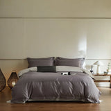Purpdrank  3/4Pcs Simple Hotel Style 600TC Egyptian Cotton Bedding Set Single Queen king Duvet Cover Set Flat/Fitted Bed Sheet Pillowcases