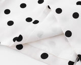 Purpdrank  Sexy White Black Polka Dot Print Ruffles Off Shoulder Dress Women Ruched Chest Slim Waist Midi Dresses Robe Holiday Vestidos