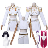 Purpdrank  Rumi Zoey Mira Cosplay Costume Wig Women Girls White Leather Suit Halloween Carnival Party Comic-con Role Playing Outfit