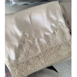 Purpdrank  New Lace Patchwork Silk Surface Half Skirt Draped Glossy A-line Mid-length Skirt Women Spring Autumn Elegant Demeanor Lace Skirt