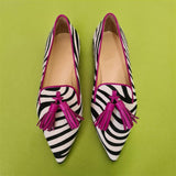 Purpdrank - Women Shoes 2023 Spring Casual Female Shoes Faux Suede Pointed Toe Office Leopard Print Flat Muller Shoes Size 43