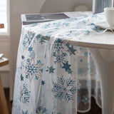 Purpdrank   French Romantic Jacquard Tablecloth Ultra-Transparent Gauze Christmas Decor for Shooting 2Pcs Washable Table Mat for All Seasons
