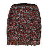 Purpdrank   High Waisted Skirts Women Sexy Cheetah Print Vintage Mini Skirts Fashion Casual Chiffon Mesh Slim Skirt Summer New