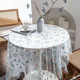 Purpdrank   French Romantic Jacquard Tablecloth Ultra-Transparent Gauze Christmas Decor for Shooting 2Pcs Washable Table Mat for All Seasons