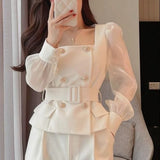 Purpdrank Pant Summer Set of Two Fashion Pieces for Women Luxury Women's Sets Sexy Trouser 2 Piece Outfits Pants Elegant Blazer Suit