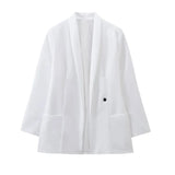 Purpdrank  Women's Clothing Luxury Brand Design High-end Blazers Jacket Office Lady Suit Coats White Black Blazer Long-sleeved Top Jacket
