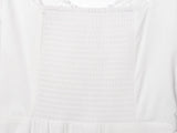 Purpdrank  Women White Bow V neck Spliced Lace High Waist Midi Dress Woman Retro French style Short Puff Sleeve Dresses Holiday Robe