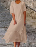 Purpdrank  Spring Summer Fashion White Long Women's Irregular Dress V-neck Half Sleeve Leisure Vacation Beach Dresses for Women Robe Femme