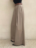 Purpdrank  Spring Elegant Women's Wide Leg Pants 2025 New High Waist Solid Korean Casual Loose Trousers Pockets Female