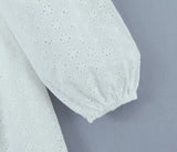 Purpdrank  Sexy Backless Hollow Out Lace Dress Women Robe Vintage Floral Embroidery Long Sleeve Cotton Mini Dresses Summer Vestidos