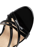 Purpdrank  Summer Sexy Ladies Sandals Open Toe Stiletto 9cm High Heel Buckle Strap Size 43 44 45 Party Women Shoes
