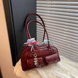 Purpdrank  Y2K Ita-bag For Girls Lace Pendant Cosplay Accessories Large Capacity Boston Shoulder Bags 2025 Designer Handbags Luxury