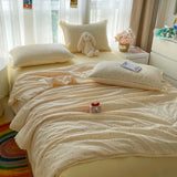 Purpdrank  Summer Quilt Four Piece Set Floral Printed Soft Bedroom Decor Bedding Set Summer Quilt Bed Sheet With Pillowcases Home Textiles