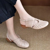 Purpdrank  Women Heeled Sandals Casual Loafers Shoes Woman Slippers 2025 Brand Slingback Shallow Dress Summer Designer Soft Leather Pumps