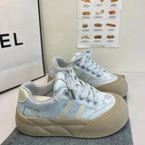 Purpdrank  Women's Casual Versatile Spring 2025 Platform Sneakers Flat Bottom Shoes Rubber Upper Polyurethane Insole And Lining