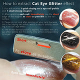 Purpdrank  Green- 12ml No-bake Cat's Eye Water-based Nail Polish, Oderless, With a magnet, dry quickly No need UV lamp, easy to tear