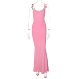 Purpdrank  Sexy Women Slip Sleeveless Long Dress Summer Backless Slim Fit Bodycon Dresses Ladies Evening Party Dresses