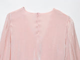 Purpdrank  European style new women's fashion versatile temperament solid color V-neck lace long-sleeved dress