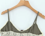 Purpdrank  Highstreet 2 pieces 1 Set Camisole Women 3D Flower Wood ears Lace V neck Skinny Tank Tops Cool Girl Sexy Slim Crop Top