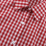 Purpdrank  Fashion Plaid Cotton Women Shirt Blouse Casual Lapel Long Sleeve Shirts Elegant Classic Ruffle Top Female Clothing