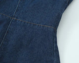 Purpdrank  Sexy Square Collar Blue Denim Camis Sexy Corset Women Front Cross Lacing up Bandage Bow Tank Tops Back Zipper Slim Crop Top