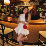 Purpdrank  Luxurious Women Corset Celebrity Evening Dress Elegant Sleeveless O Neck Ruffle Party Graduation Mini Dress Backless Gala Gown