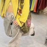 Purpdrank  Double Sided Canvas Bag Women Letter Print Single Shoulder Tote Black Interior Design Millennium Style Commuting Bag