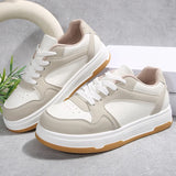 Purpdrank  Pu Leather Thick Bottom Casual Sneakers Women Spring Autumn Platform Sports Shoes Woman Comfort Lace Up Vulcanized Shoes Female