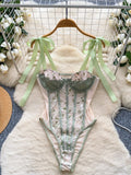 Purpdrank  Pure Desire Girl Sle Strap Onesie Women Summer Knot Lace Waist Slimming Sexy Beautiful Base Top Trendy High Waist orts