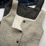 Purpdrank  Hong Kong Style Retro and Fashionable Small Fragrance Vest Vest Wears a Personalized Trendy and High-end Versatile Top New Style