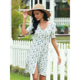 Purpdrank  Autumn And Winter Dress Female Long Sleeves Round Collar Slim Temperament Joker Printing And Dyeing Skirt Female