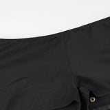 Purpdrank  Sexy Pu Leather Asymmetrical Super Mini Skirts With Shorts Y2K Slim Low-Wiasted Button Bodycon Skirts Women Summer Fashion