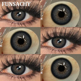 Purpdrank  1 Pair Brown Color Contact Lenses Natural Eye Contacts Blue Colored Soft Lens Yearly Use Women Makeup Cosmetic Lenses