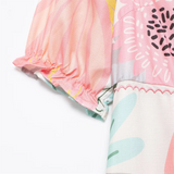 Purpdrank  Summer New Women's Fashion and Elegance Slim Fit Versatile Printed Embroidered Square Neck Dress