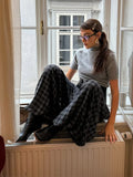 Purpdrank  High Waist Plaid Lantern Pants Women Street Loose with Elasticated Cuffed Ankles All-match Trousers Early Spring Lady Partywear