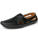 Purpdrank  Men Summer Loafers Breathable Driving Shoes Cool Moccasins Hollow Out Male Lazy Shoes Leisure Walk Men Sandals