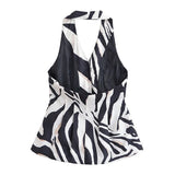 Purpdrank  Striped Prints Pants Set Women 2 Piece Spring BacklessWaistcoat With Button Wide Leg Casual Trousers Women Outfit
