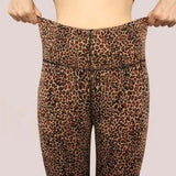 Purpdrank Plus Size Women's Clothing Basic Tight Leggings Retro Leopard Pencil Pants Casual New Outerwear Winter Warm Fleece Women's Pants