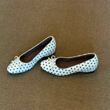 Purpdrank  Brand Design Black Dots Slip On Loafers Shoes Women Elegant White Horsehair Inner Med Heels Comfy Walk Daily Office Lady Pumps