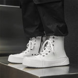Purpdrank  Luxury Brand Men Motorcycle Boots High Top Shoes Mens Classic Outdoor Ankle Boots High Quality Lace-Up Vulcanize Shoes Sneakers