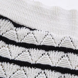 Purpdrank  Spring New Women's Fashion temperament casual versatile striped short knitted short sleeved tight shorts set