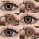 Purpdrank  2Pcs Light Brown Contact Lens Yearly New Gray Lens Colored Cosmetics Gray Big Eyes Makeup Korean Soft Pupil for Eyes