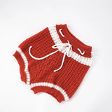 Purpdrank  Striped Sexy Drawstring Knitted Women Two Piece Sweater Short Set 2025 Summer Fashion Hollow Out Tube Top and Mini Shorts Outfit