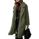 Purpdrank  Autumn Long Furry Women's Woolen Coat Casual Street Sle Straight Cut Suit European And American ulations Winter Faion