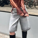 Purpdrank  Y2k Bermuda Denim Shorts Low Waist Loose Fit Baggy Jorts with Pockets Summer Vintage Wide Leg Jeans Cyber Grunge Streetwear