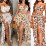 Purpdrank  Sexy Printed Two-Piece Set with Gathered Hemline Dress Women's Clothing Sleeveless Style from Mainland China