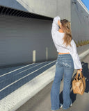 Purpdrank  Long Sleeve Pleated T Shirt Women's O Neck Solid Classic Loose Pullover Tops Female Autumn Simple Casual T Shirts